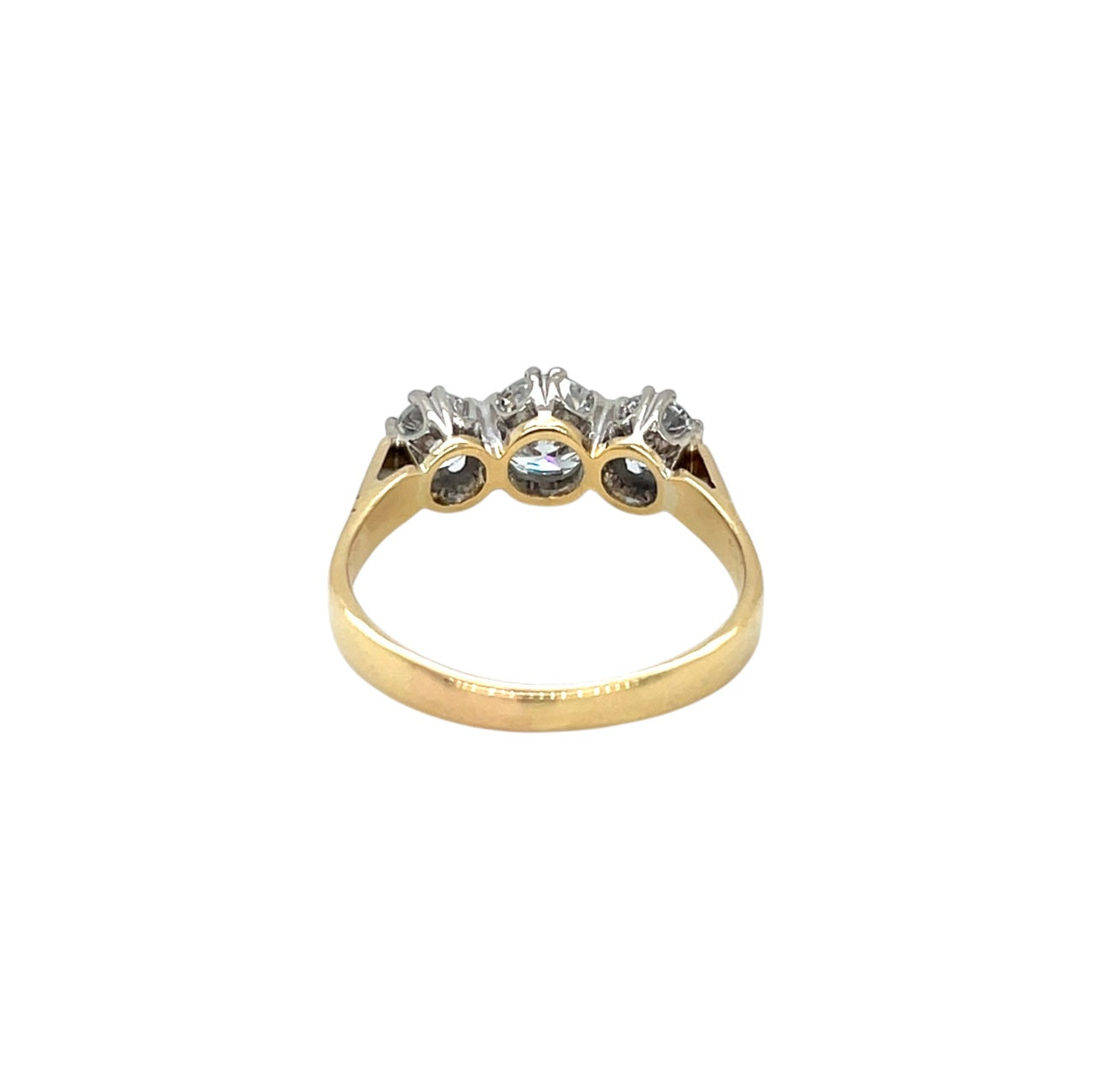 18ct Yellow Gold Three Stone Diamond Ring (N)