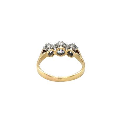 18ct Yellow Gold Three Stone Diamond Ring (N)