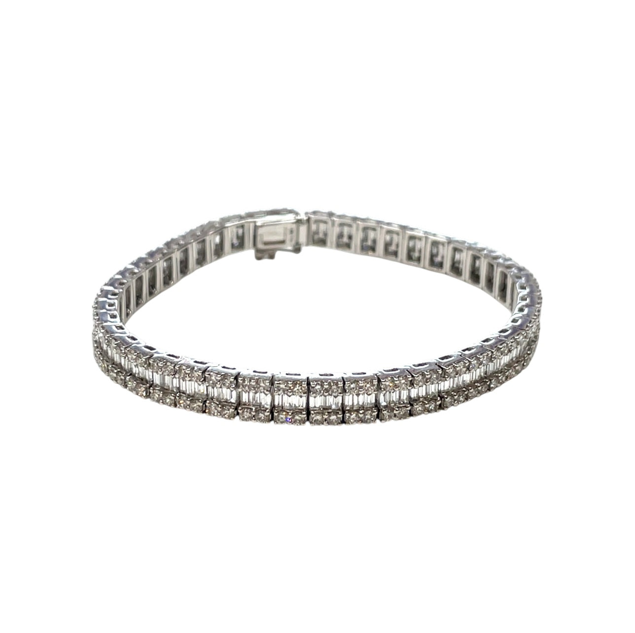 18ct White Gold Diamond Set Bracelet (7 1/4")