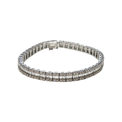 18ct White Gold Diamond Set Bracelet (7 1/4")