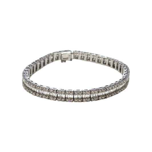 18ct White Gold Diamond Set Bracelet (7 1/4")