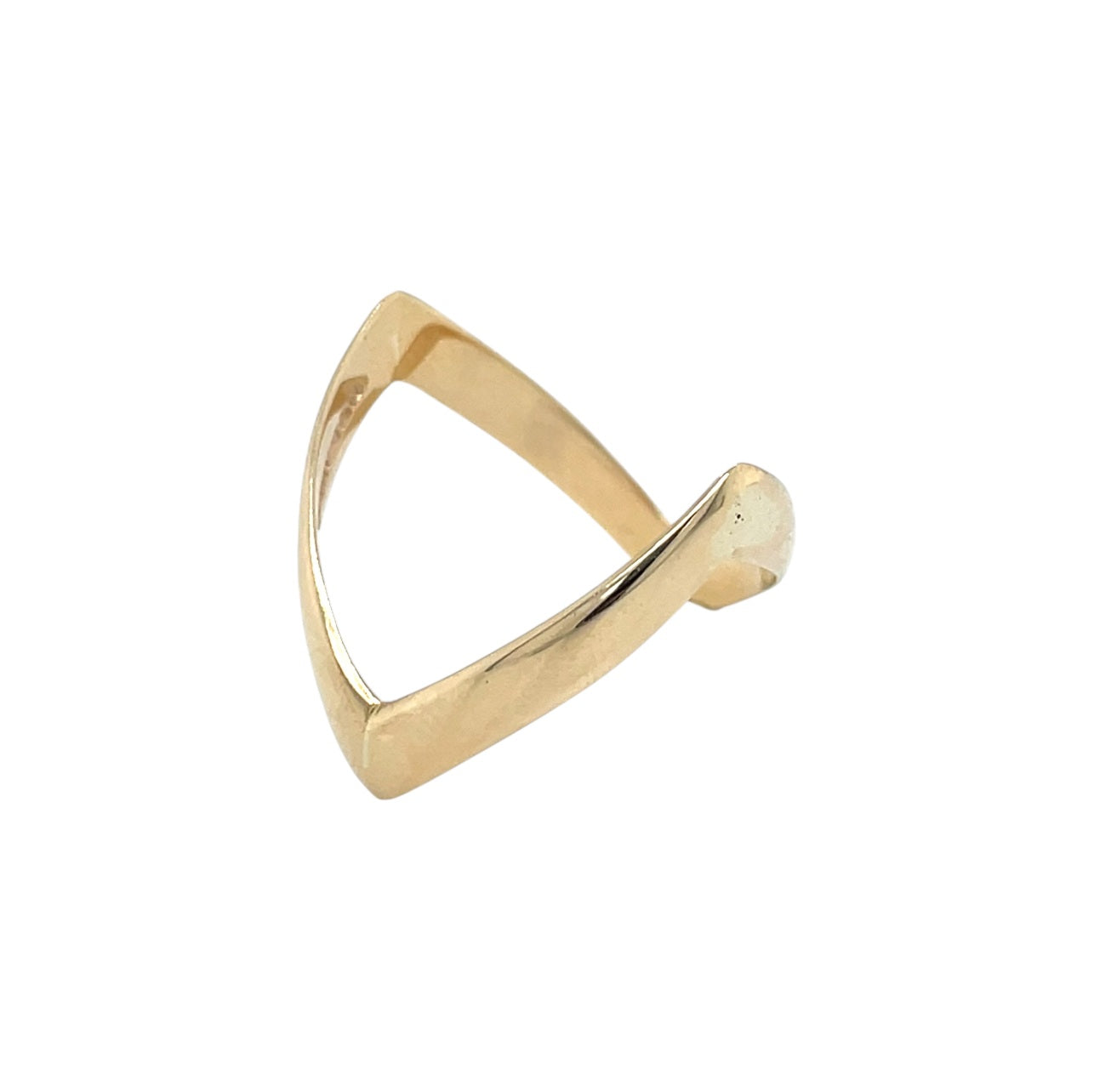 9ct Yellow Gold Wishbone Ring (S)