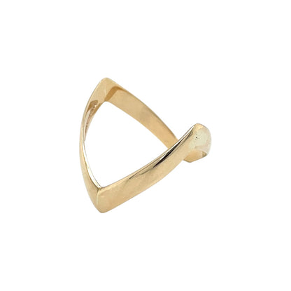 9ct Yellow Gold Wishbone Ring (S)