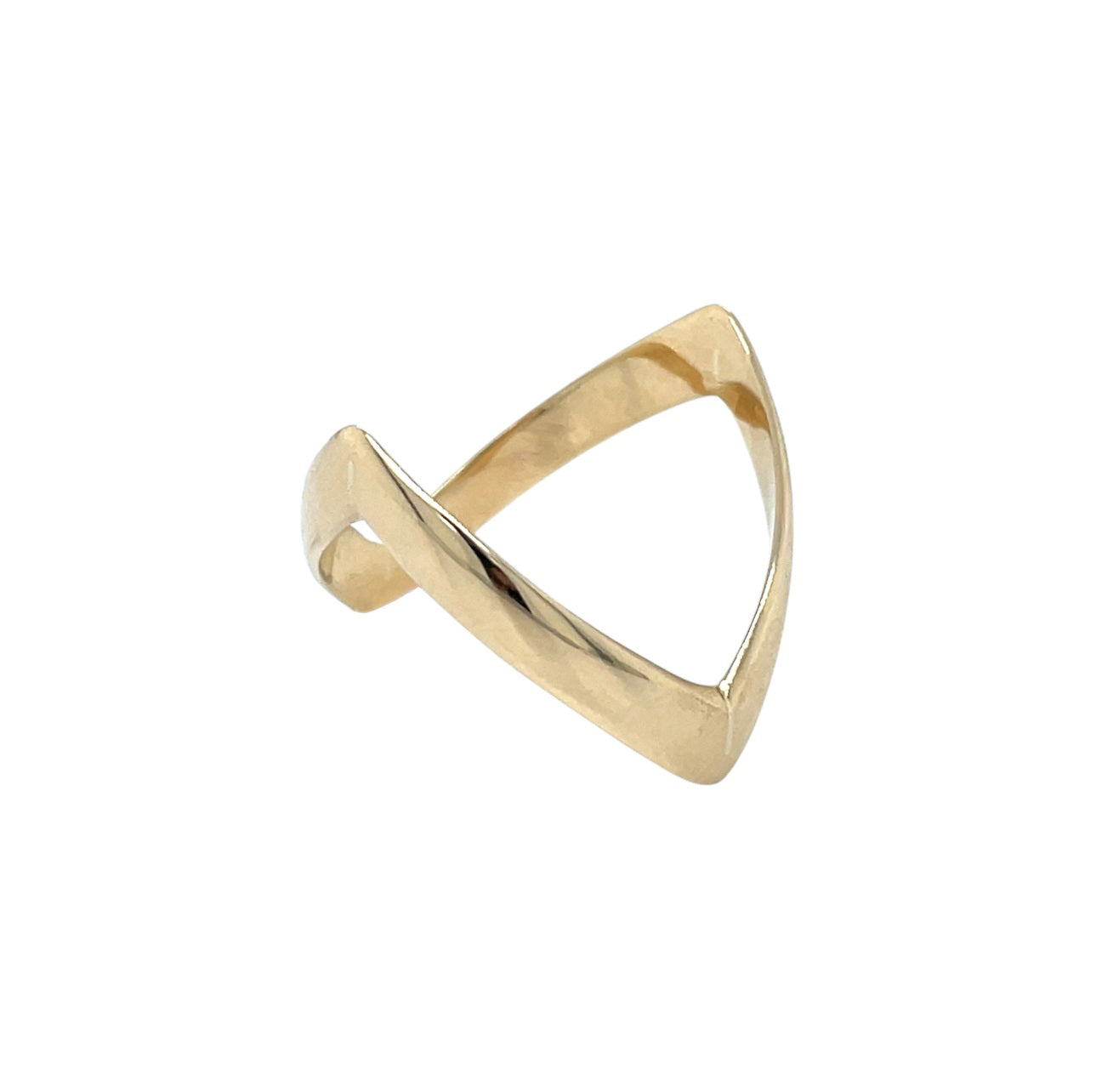 9ct Yellow Gold Wishbone Ring (S)