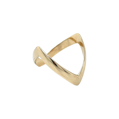 9ct Yellow Gold Wishbone Ring (S)