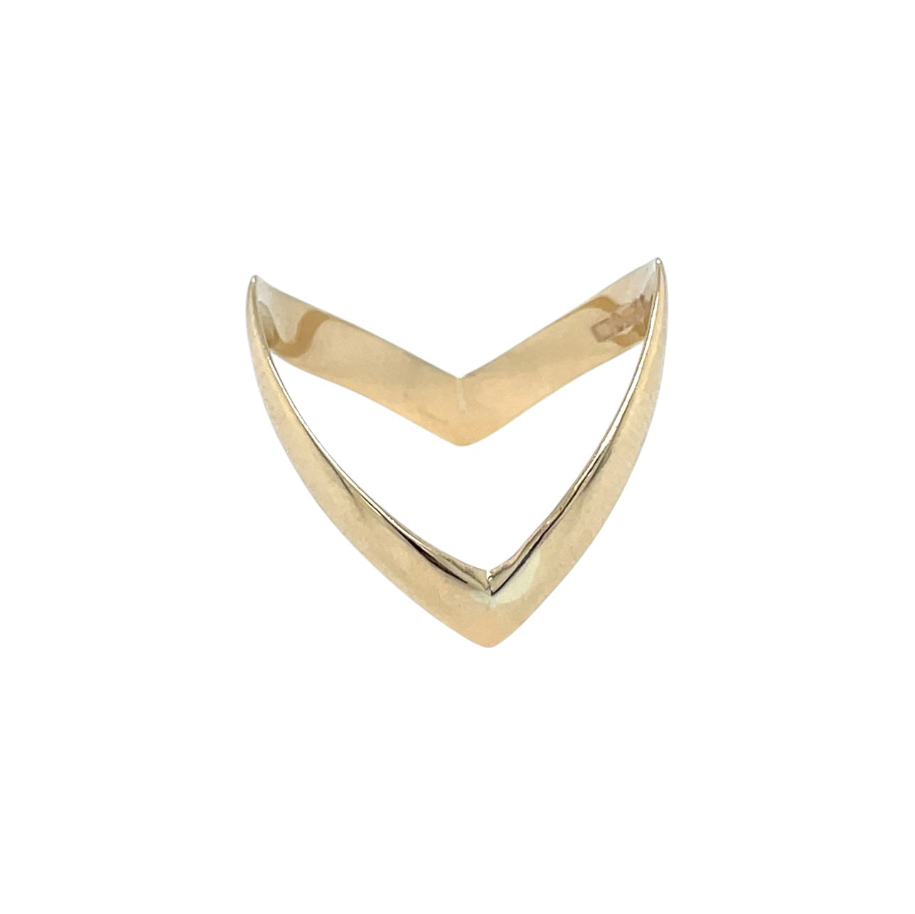 9ct Yellow Gold Wishbone Ring (S)