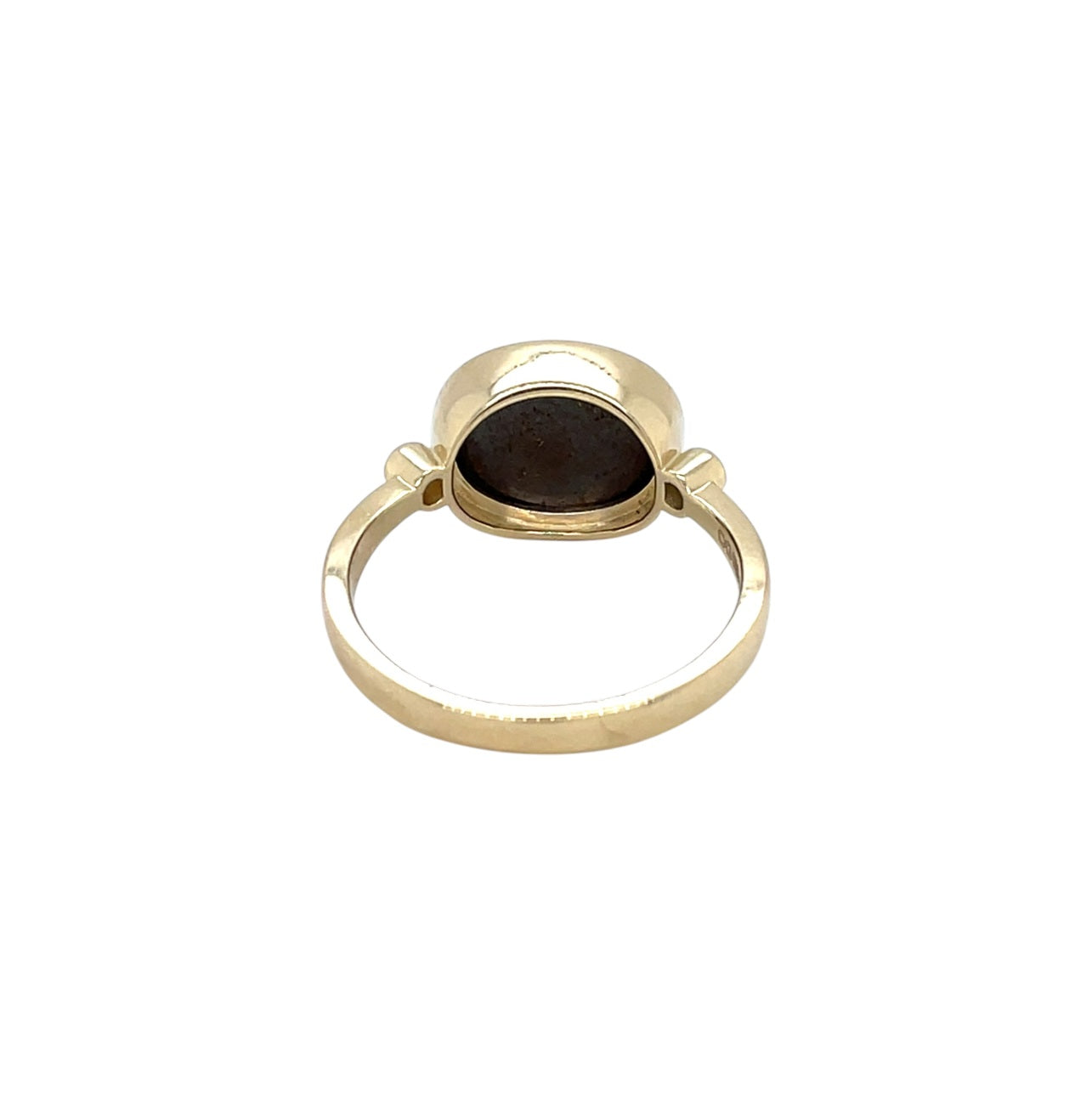 9ct Yellow Gold Doublet Opal & Diamond Ring (M1/2)