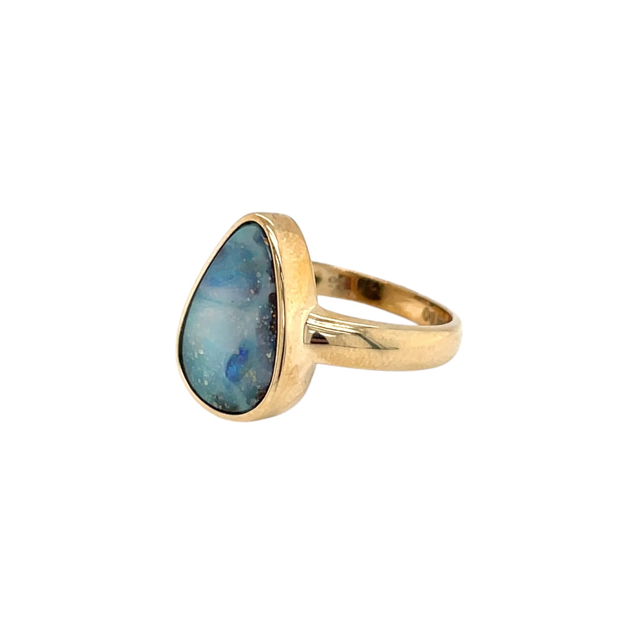 9ct Yellow Gold Winton Boulder Opal Ring (L)