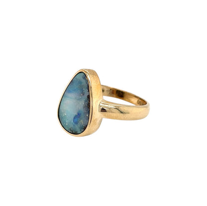 9ct Yellow Gold Winton Boulder Opal Ring (L)