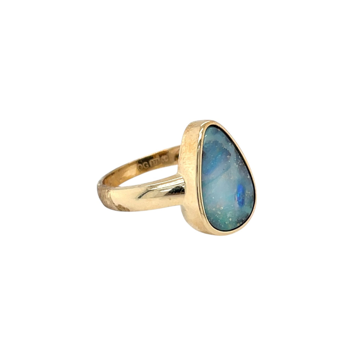 9ct Yellow Gold Winton Boulder Opal Ring (L)