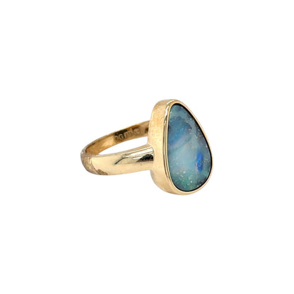 9ct Yellow Gold Winton Boulder Opal Ring (L)