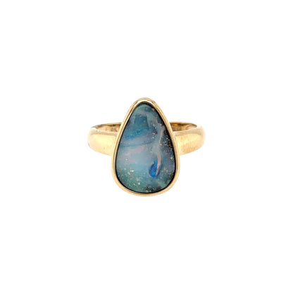 9ct Yellow Gold Winton Boulder Opal Ring (L)