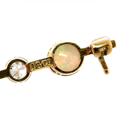 18ct Yellow Gold Opal & Diamond Brooch