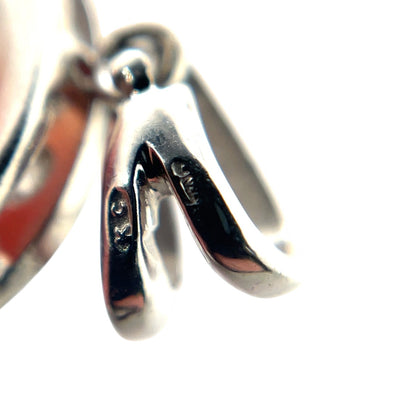 18ct White Gold Fire Opal & Diamond Pendant