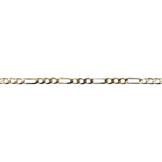 9ct Yellow Gold Metric Figaro Chain (20")