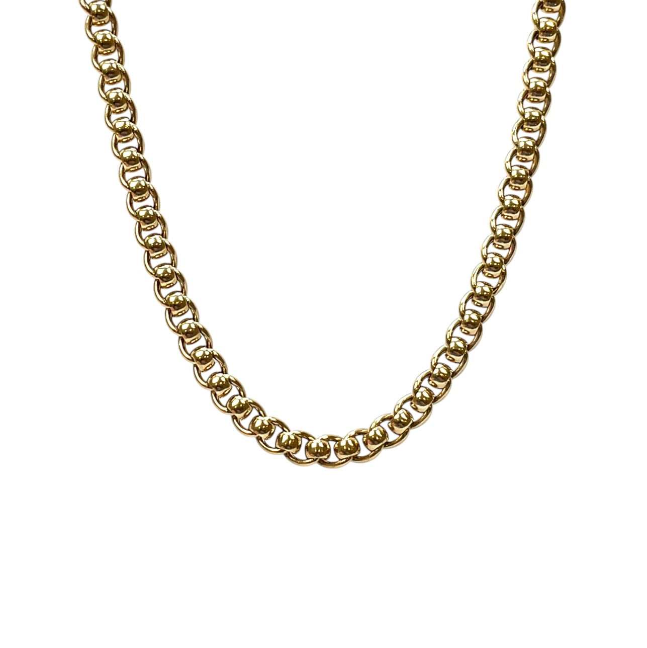 Yellow Gold Roller Ball Necklace (20")