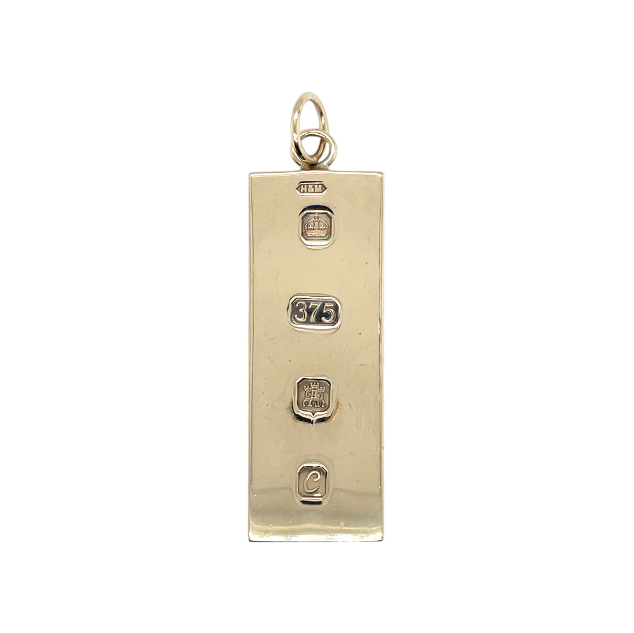 9ct Yellow Gold Hallmark Ingot Pendant