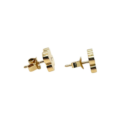 18ct Yellow Gold Diamond Flower Stud Earrings