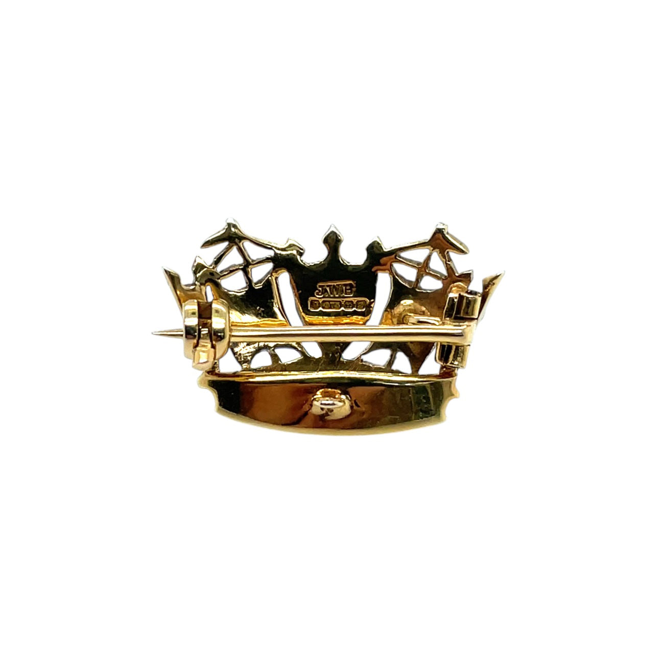 9ct Yellow Gold Royal Navy Sweetheart Brooch Set With Seed Pearls By J.W. Benson