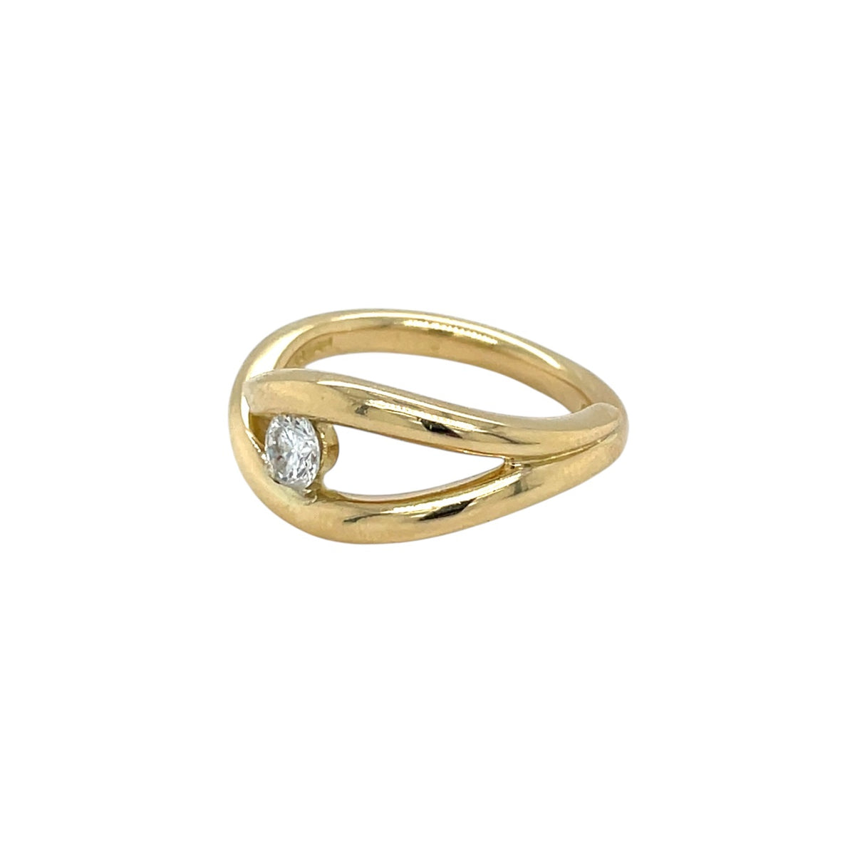18ct Yellow Gold Diamond Solitaire Ring (L1/2)