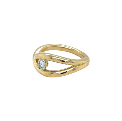 18ct Yellow Gold Diamond Solitaire Ring (L1/2)