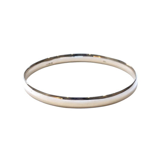 Silver Solid Round Court Bangle