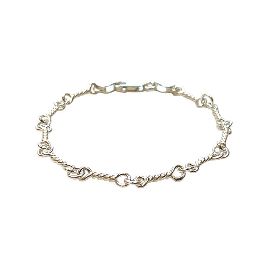 Silver Twist Bar Bracelet (7.5")