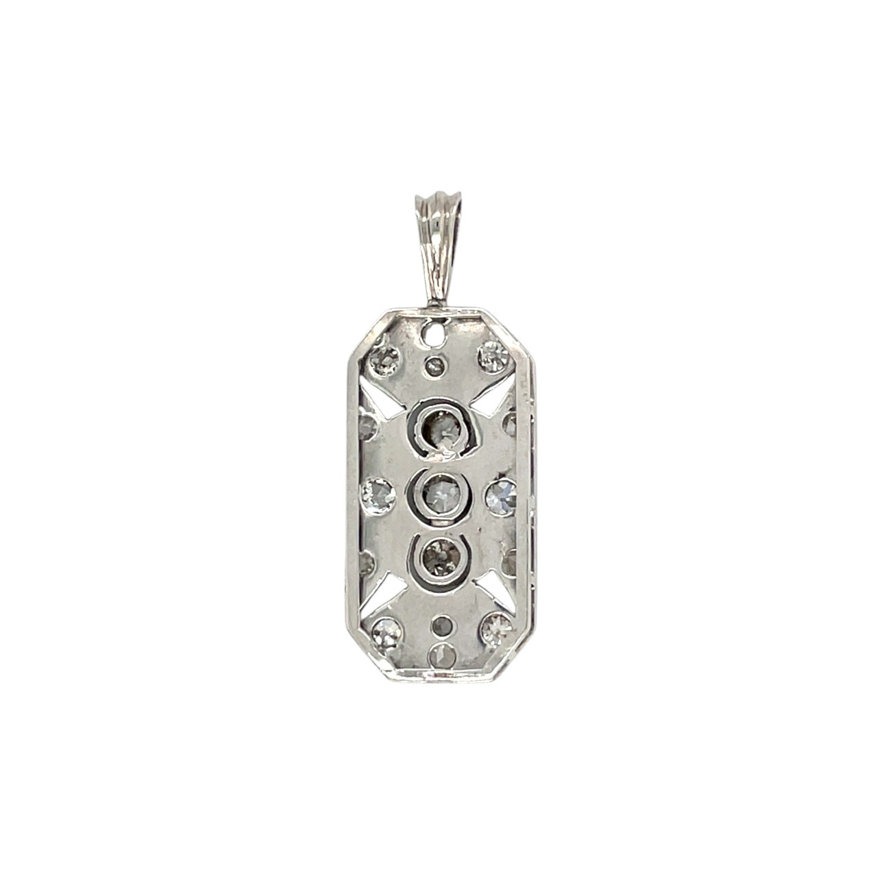 9ct White Gold Old Cut Diamond Pendant