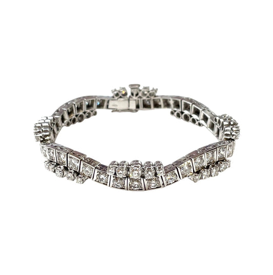 18ct White Gold Diamond Bracelet (7")