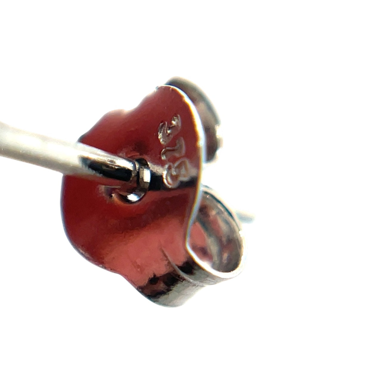 9ct White Gold Swiss Blue Topaz Rubover Stud Earrings