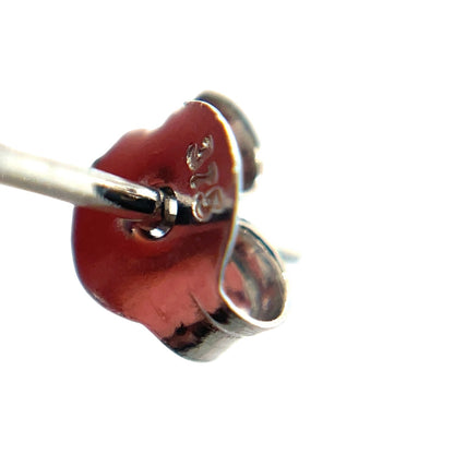 9ct White Gold Swiss Blue Topaz Rubover Stud Earrings