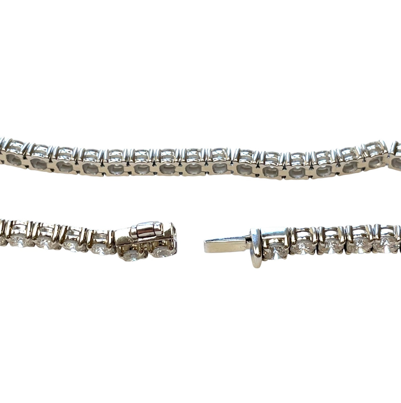 9ct White Gold Lab Grown Diamond Tennis Bracelet (7")