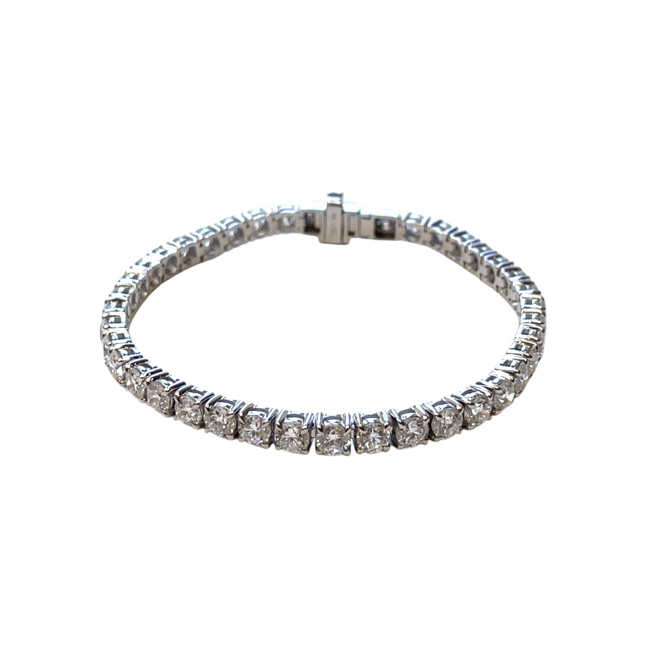9ct White Gold Lab Grown Diamond Tennis Bracelet (7")