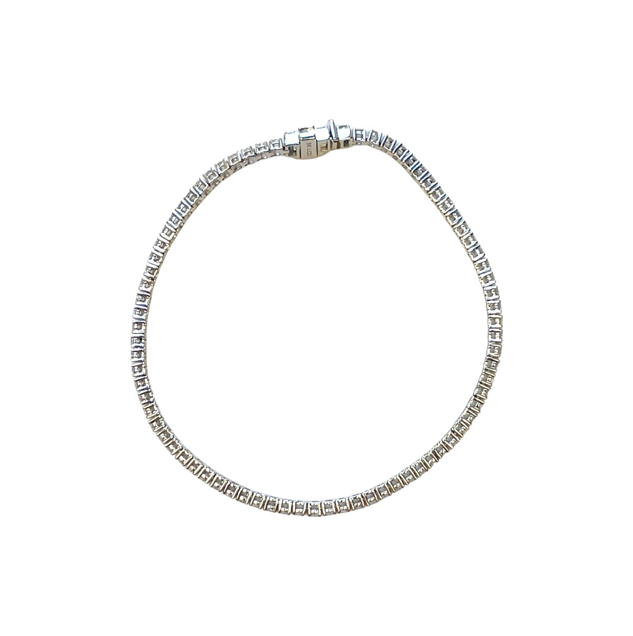 9ct White Gold Lab Grown Diamond Tennis Bracelet (7")