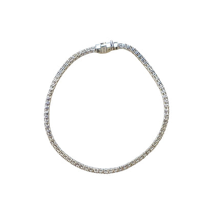 9ct White Gold Lab Grown Diamond Tennis Bracelet (7")