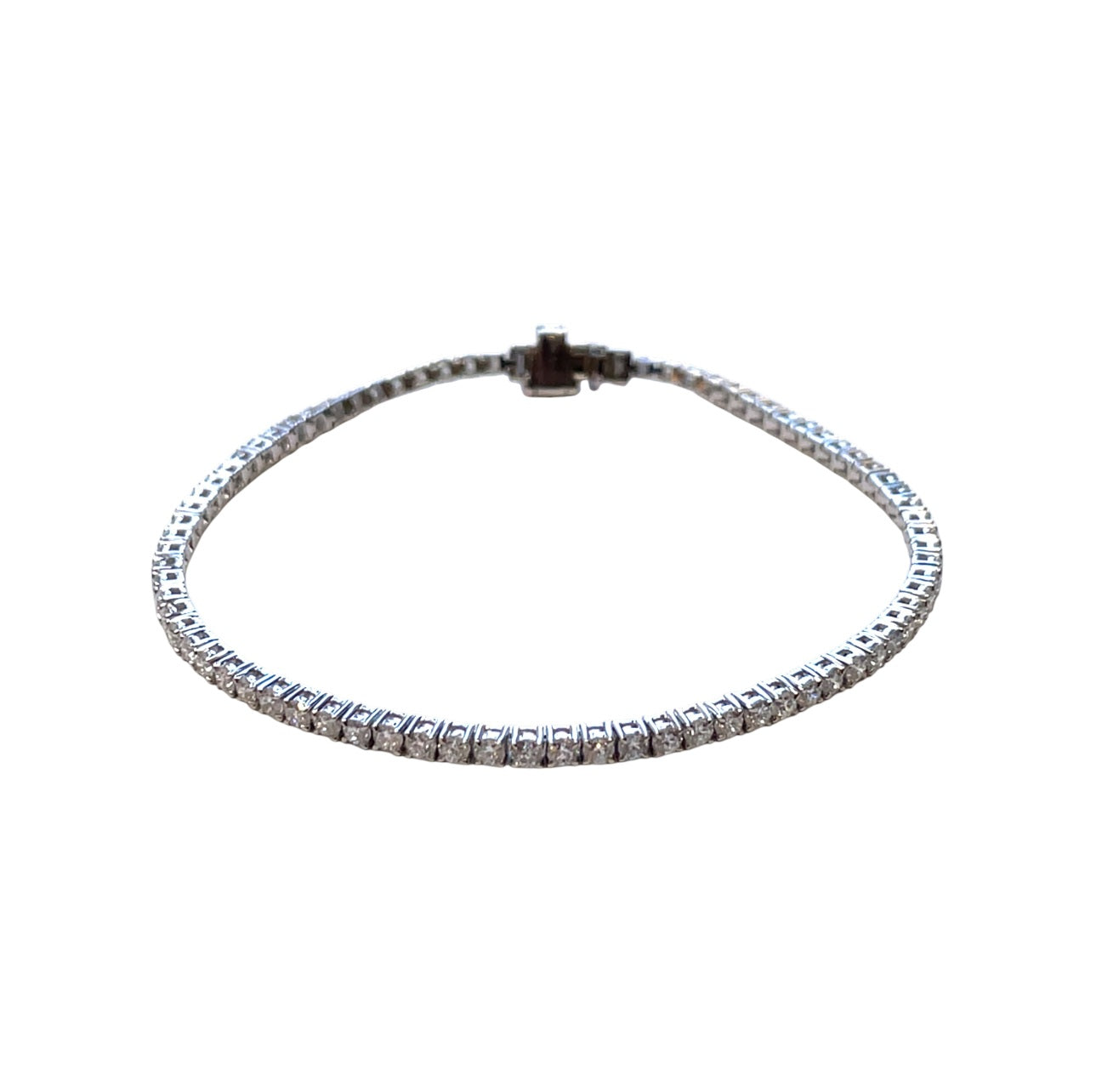 9ct White Gold Lab Grown Diamond Tennis Bracelet (7")