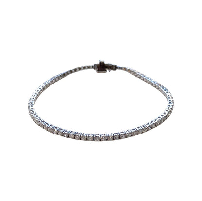 9ct White Gold Lab Grown Diamond Tennis Bracelet (7")