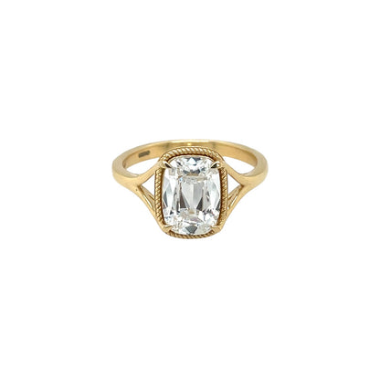 18ct Yellow Gold Lab Grown Old Cut Diamond Ring (M1/2)