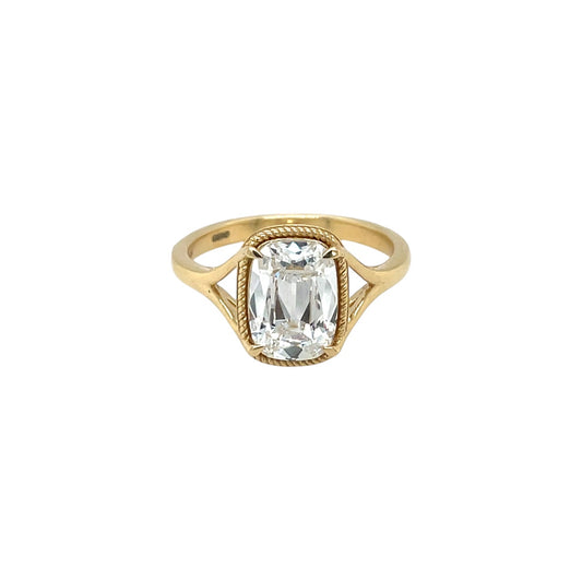 18ct Yellow Gold Lab Grown Old Cut Diamond Ring (M1/2)