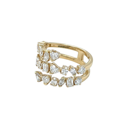 9ct Yellow Gold Lab Grown Diamond Multi Stone Ring (M1/2)