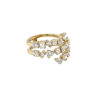 9ct Yellow Gold Lab Grown Diamond Multi Stone Ring (M1/2)