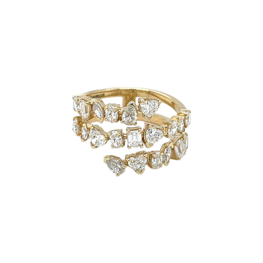 9ct Yellow Gold Lab Grown Diamond Multi Stone Ring (M1/2)