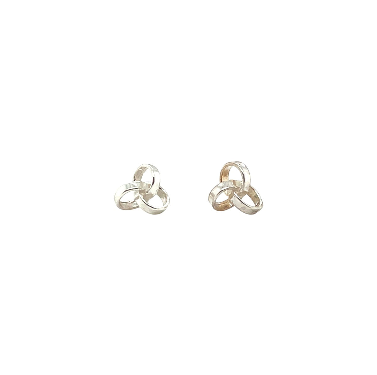 Silver Ribbon Knot Stud Earrings