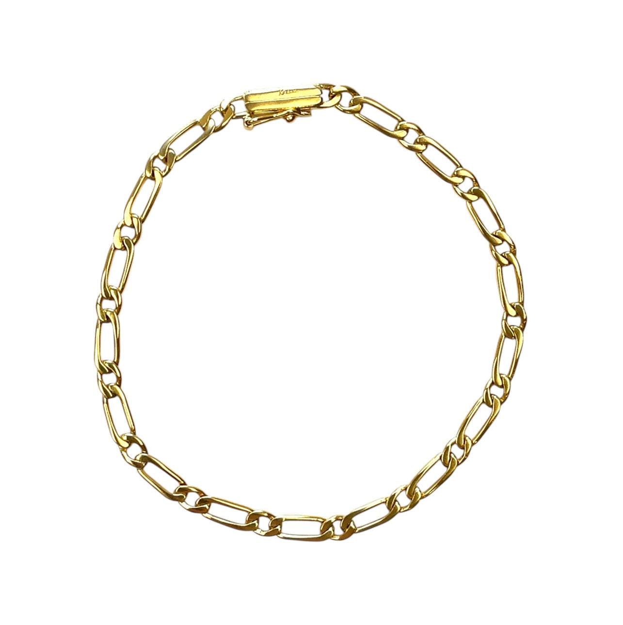 18ct Yellow Gold Figaro Bracelet (8.5")
