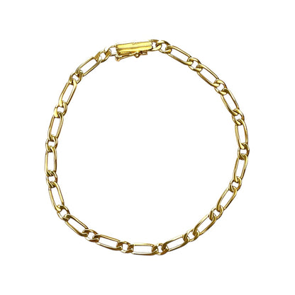 18ct Yellow Gold Figaro Bracelet (8.5")