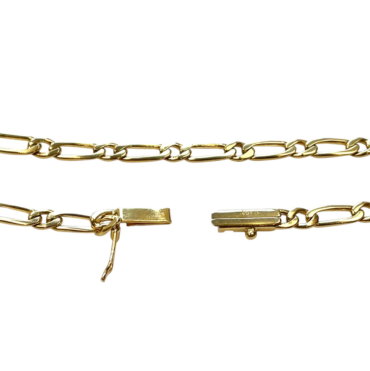 18ct Yellow Gold Figaro Bracelet (8.5")