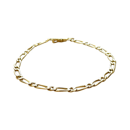 18ct Yellow Gold Figaro Bracelet (8.5")