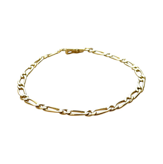 18ct Yellow Gold Figaro Bracelet (8.5")