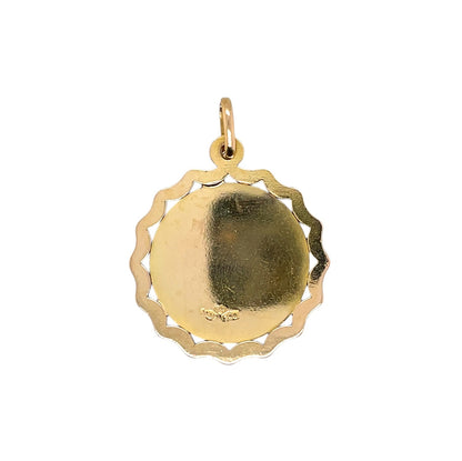 18ct Yellow Gold Aquarius Zodiac Disc Pendant