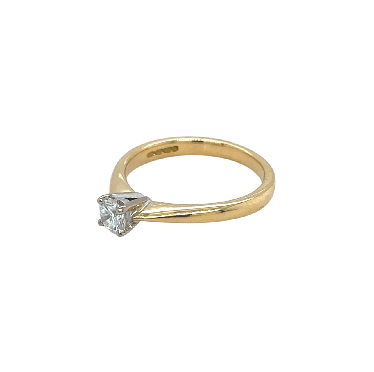 18ct Yellow Gold Diamond Solitaire Ring (N)